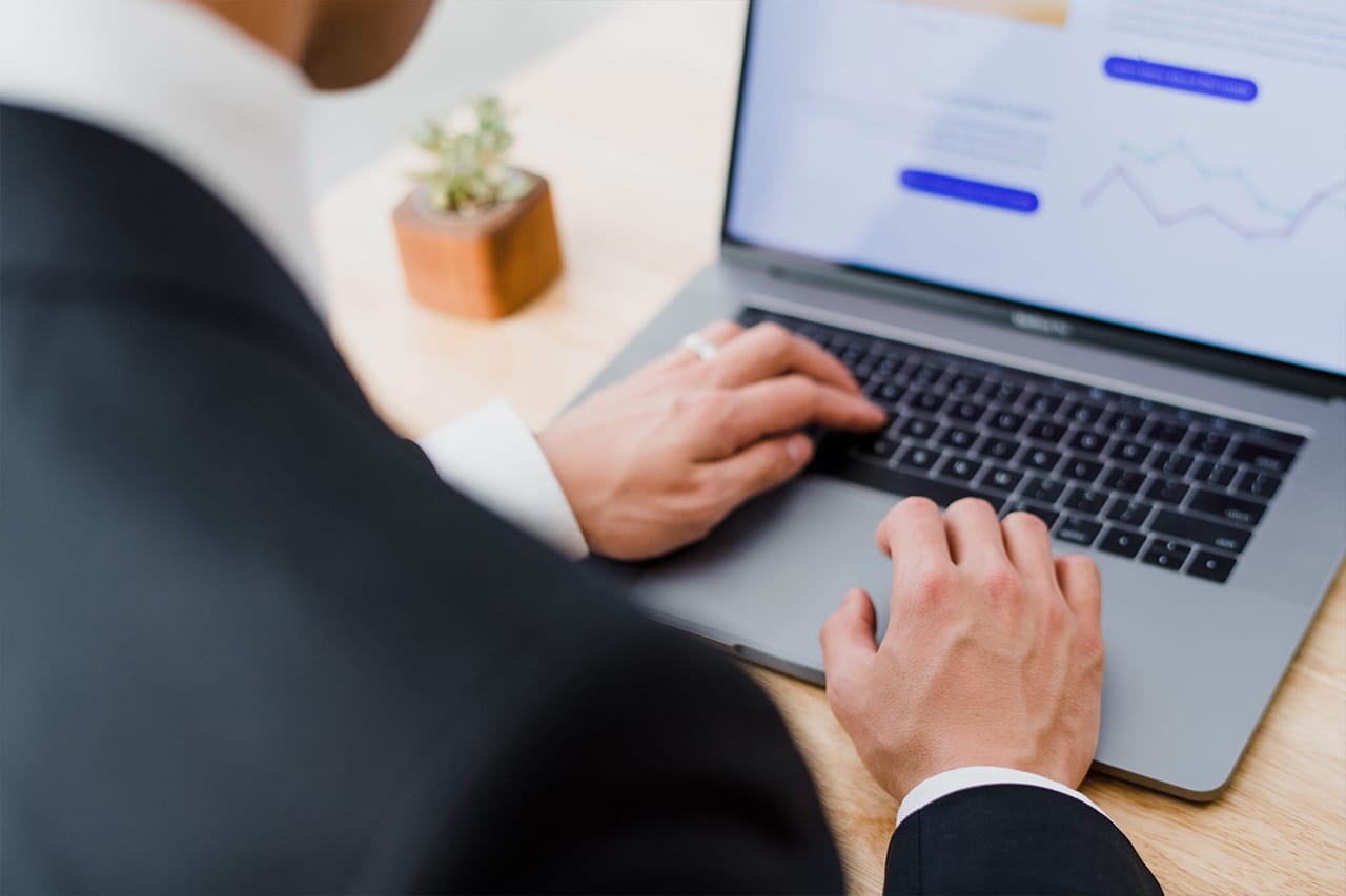 businessman using laptop