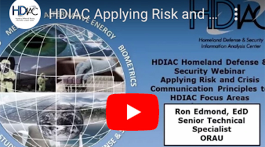 Ron Edmond Webinar Applying Risk and Crisis Communication Principles to HDIAC Focus Areas