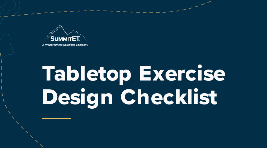 Tabletop exercise design checklist