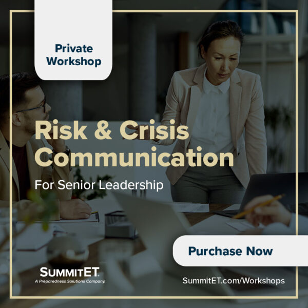 Risk and Crisis Communication Workshop for Senior Management