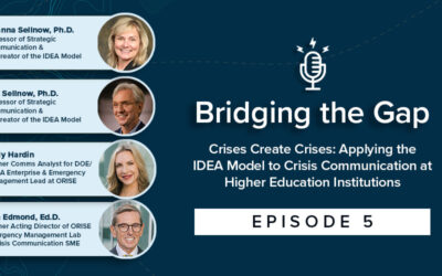 Bridging the Gap Episode 5: Crises Create Crises: Applying the IDEA Model to Crisis Communication at Higher Education Institutions